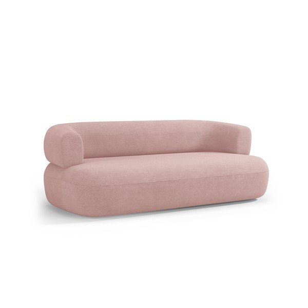 Svetlo rožnata sedežna garnitura iz tkanine bouclé 178 cm Jenny – Micadoni -image-1