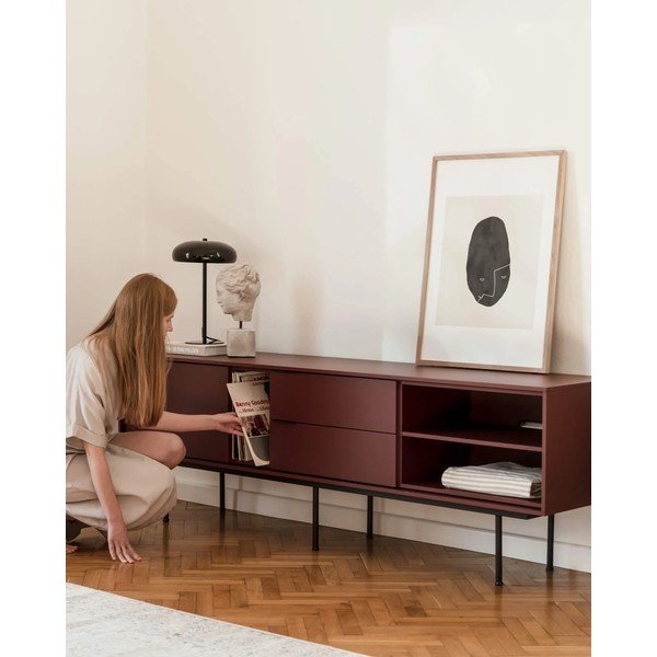 Bordo rdeča TV omarica 189x61x42 cm Mod – noo.ma-image-1