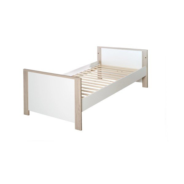 Otroška posteljica v beli in naravni barvi 70x140 cm Olaf – Roba-image-2