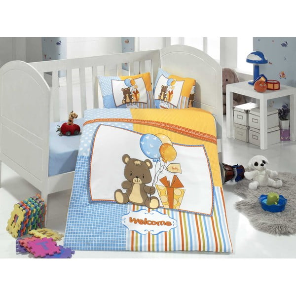 Komplet otroške posteljnine in rjuh Sweet Bear, 100x150 cm