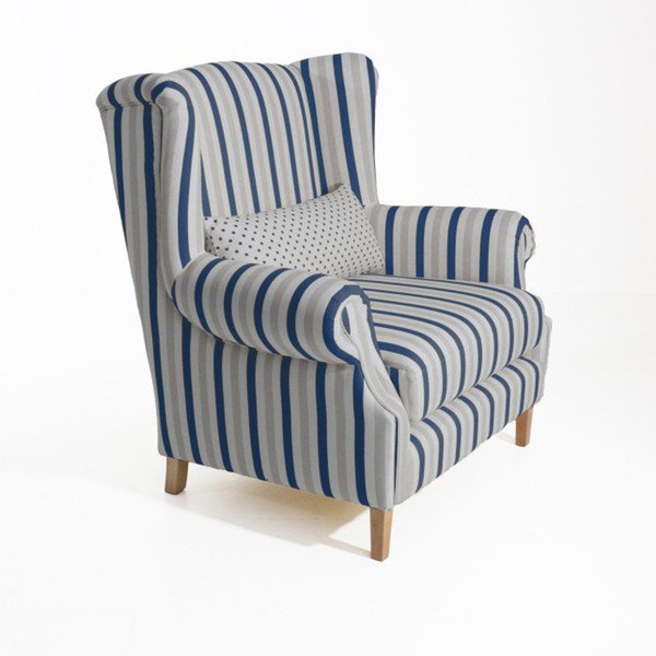 Modro črtast fotelj Max Winzer Harvey-image-4