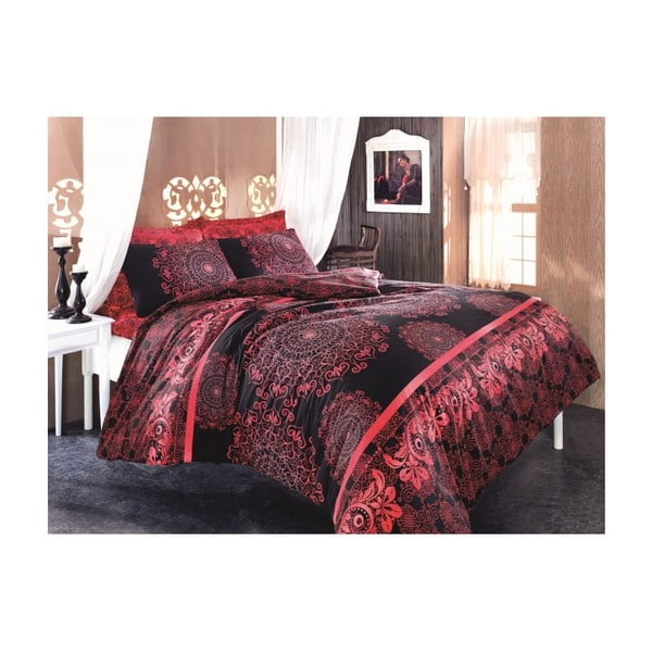 Rdeče perilo za zakonsko posteljo Chantal, 200 x 220 cm