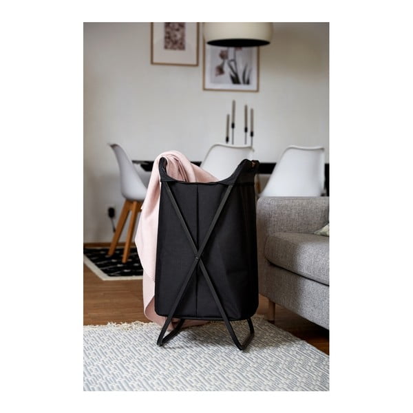 Črna zložljiva košara za perilo Wenko Bin-image-1