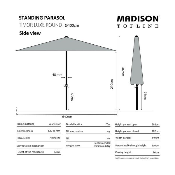Zeleni senčnik ø 400 cm Timor - Madison-image-1