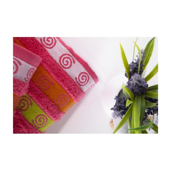 Komplet dveh brisač Truva Fuchsia, 90x150 in 50x90 cm-image-1