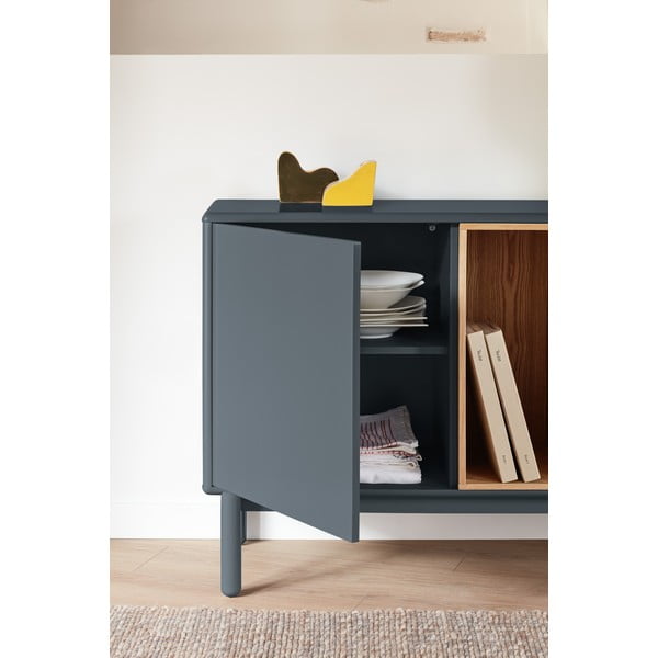 Temno siva nizka komoda 137x76 cm Corvo - Teulat-image-1