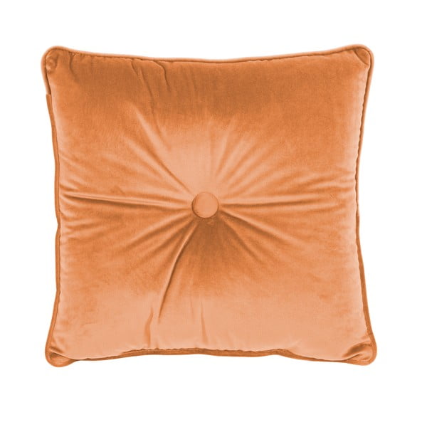 Oranžen okrasni vzglavnik Tiseco Home Studio Velvet Button, 45 x 45 cm