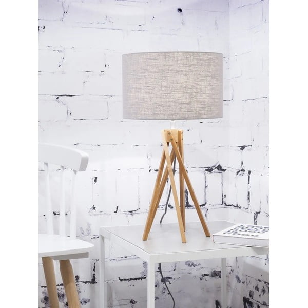 Namizna svetilka z bež odtenkom in bambusovo konstrukcijo Good&Mojo Kilimanjaro-image-1