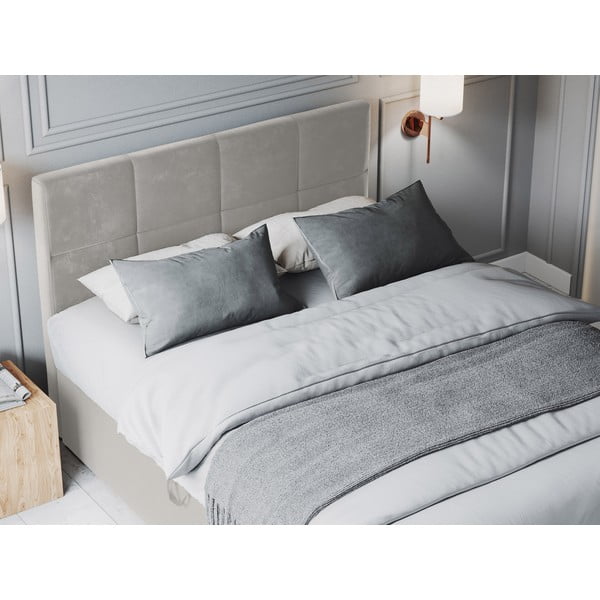 Bež žametna postelja Mazzini Beds Mimicry, 160 x 200 cm-image-1