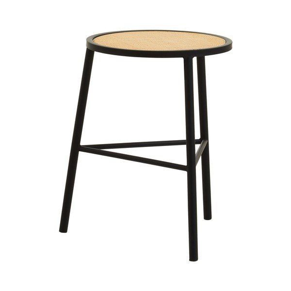Črn/v naravni barvi stolček iz ratana Depok – Premier Housewares