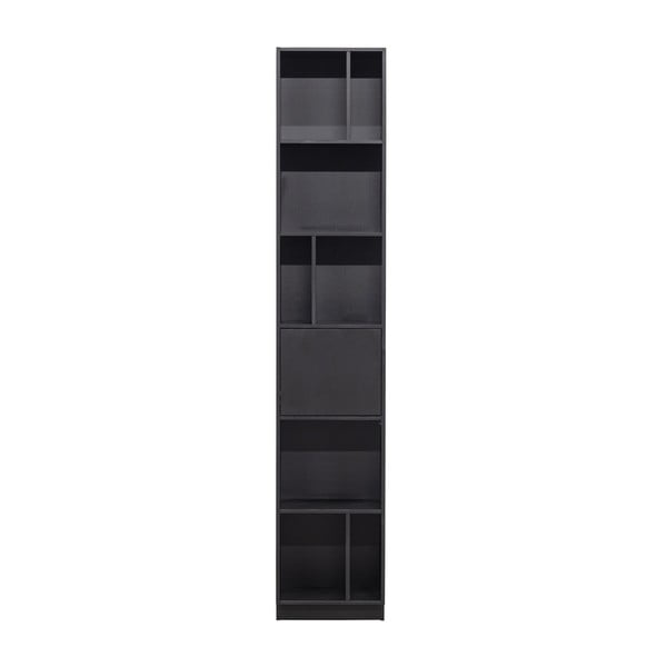 Črna modularna knjižna polica iz masivnega bora 40x210 cm Finca – WOOOD