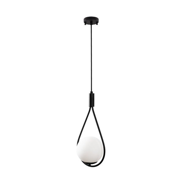 Črna viseča svetilka s steklenim senčilom Sessiz – Opviq lights