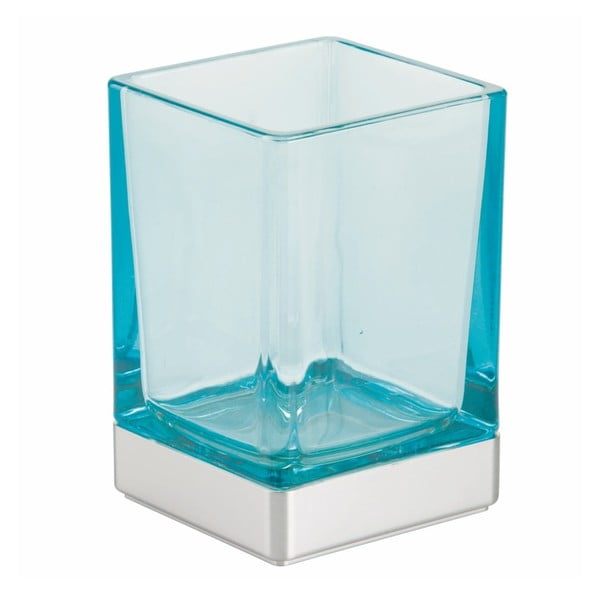Modra steklena skodelica za kopalnico InterDesign
