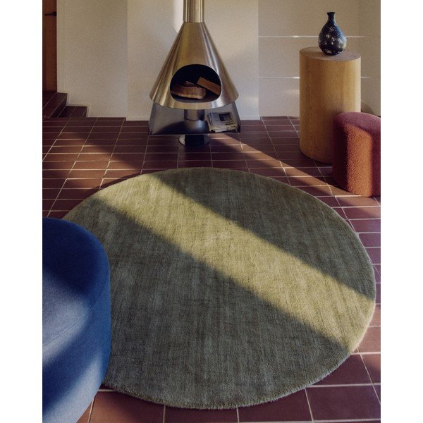 Zelena okrogla preproga ø 200 cm Empuries – Kave Home-image-1