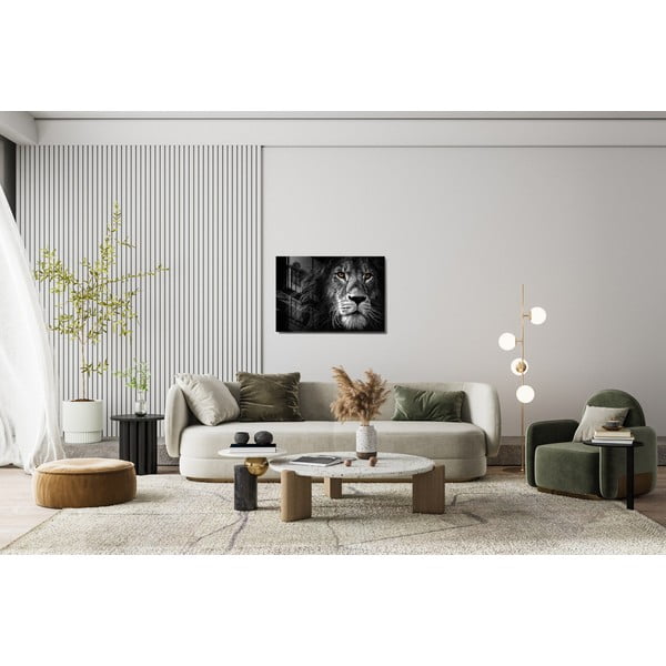 Steklena slika 70x50 cm Lion – Wallity-image-2