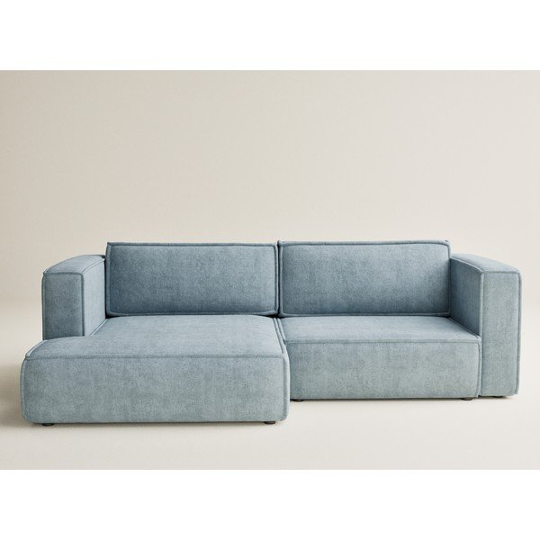 Svetlo modra raztegljiva/s prostorom za shranjevanje kotna sedežna garnitura iz šenilje (levi kot/z ležalnikom) Velto – Maison de Rêve-image-2