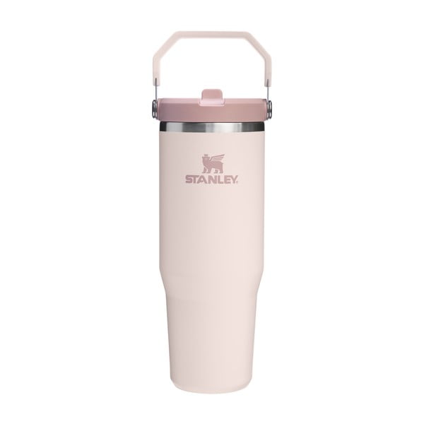 Svetlo rožnata termovka iz nerjavečega jekla 890 ml IceFlow™ Flip Straw 2.0 Tumbler Rose Quartz – Stanley