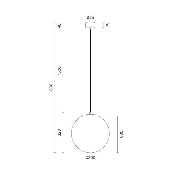 Mat bela viseča svetilka Sotto Luce Tsuki, ⌀ 30 cm-image-3
