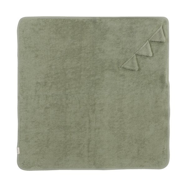 Zelena bombažna otroška brisača s kapuco 75x75 cm Dinosaur – Kindsgut-image-1