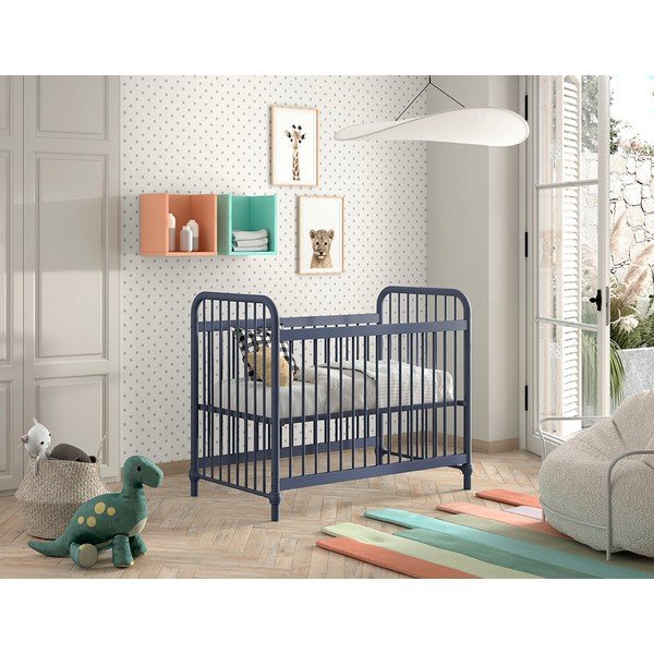 Modra kovinska otroška posteljica 60x120 cm BRONXX – Vipack-image-3