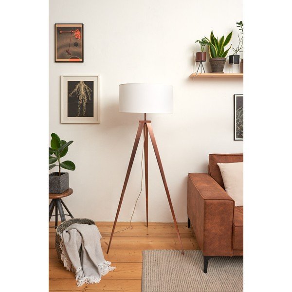 Talna svetilka z bakrenimi kovinskimi nogami in belim senčnikom Bonami Essentials Kiki-image-4