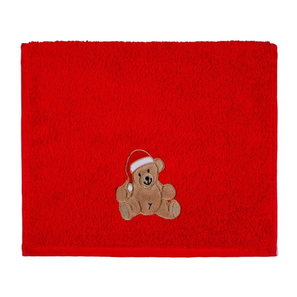 Brisača Božični medvedek rdeča, 30 x 50 cm