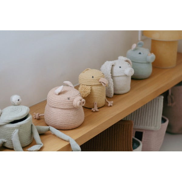 Svetlo siva tekstilna otroška škatla za shranjevanje ø 15x15 cm Mini Henry the Hippo – Lorena Canals-image-4