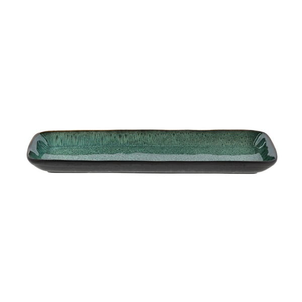 Črno-zeleni lončeni pladenj za serviranje Bitz, 38 x 14 cm