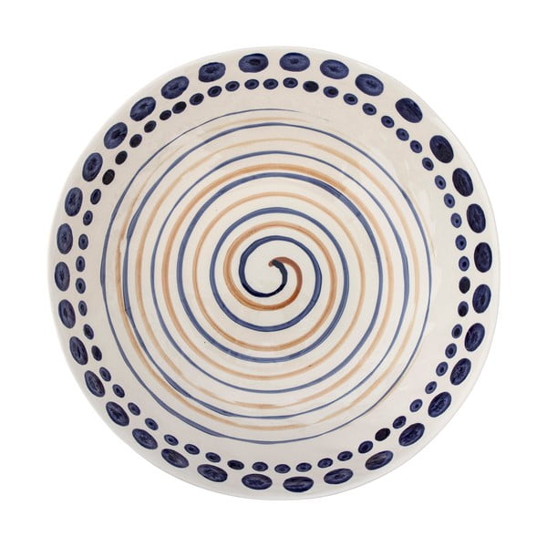Temno modra/bež lončena servirna posoda ø 39 cm Shama – Bloomingville