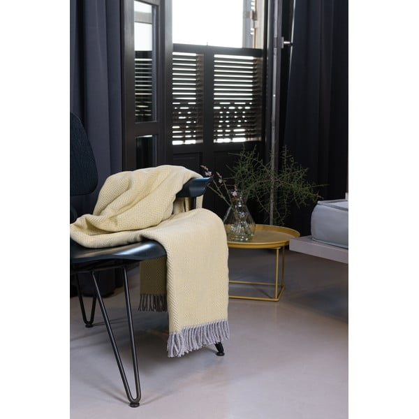 Svetlo rumena pletenina z bombažem Euromant Skyline II, 140 x 160 cm-image-3