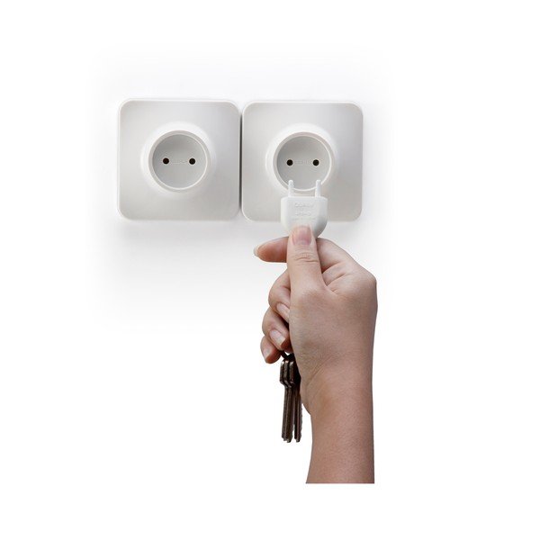 Komplet 2 obešalnikov Unplug, bele barve-image-1