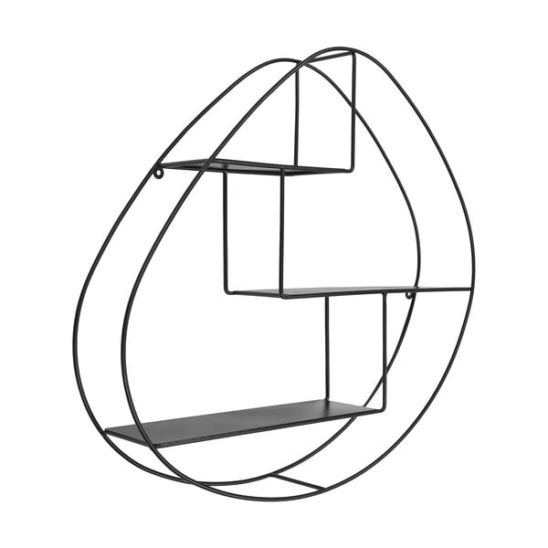 Črna večnivojska kovinska polica 60 cm Wrexham – House Nordic-image-2