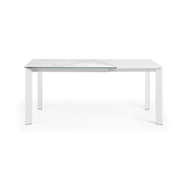 Raztegljiva jedilna miza z dodatno ploščo z mizno ploščo v marmornem dekorju 80x120 cm Axis – Kave Home-image-4