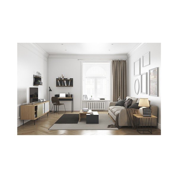 Črn stenski regalni sistem TemaHome Bern, 230 x 90 cm-image-1