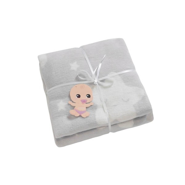 Svetlo siva otroška odeja iz flisa 100x120 cm Star – Mijolnir