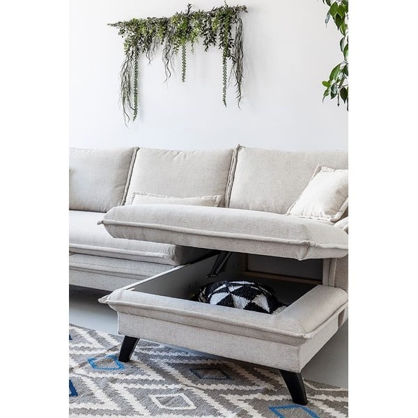 Svetlo bež raztegljiva sedežna garnitura Miuform Charming Charlie, desni kot-image-4