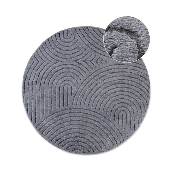 Antracitno siva okrogla preproga ø 160 cm Panglao New York Anthracite – Elle Decoration