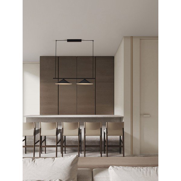 Mat črna aluminijasta LED viseča svetilka Lui – Nova Luce-image-1