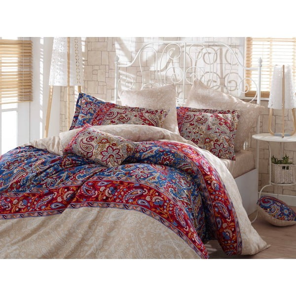 Caterina Derr bombažno satenasto posteljno perilo z rjuho, 200 x 220 cm