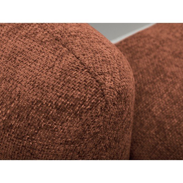 Raztegljiva kotna sedežna garnitura iz šenilje v barvi terakote s prostorom za shranjevanje (desni kot/z ležalnikom) Mele – Makamii-image-1