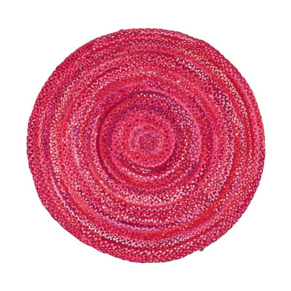 Roza bombažna okrogla preproga Garida, ⌀ 120 cm