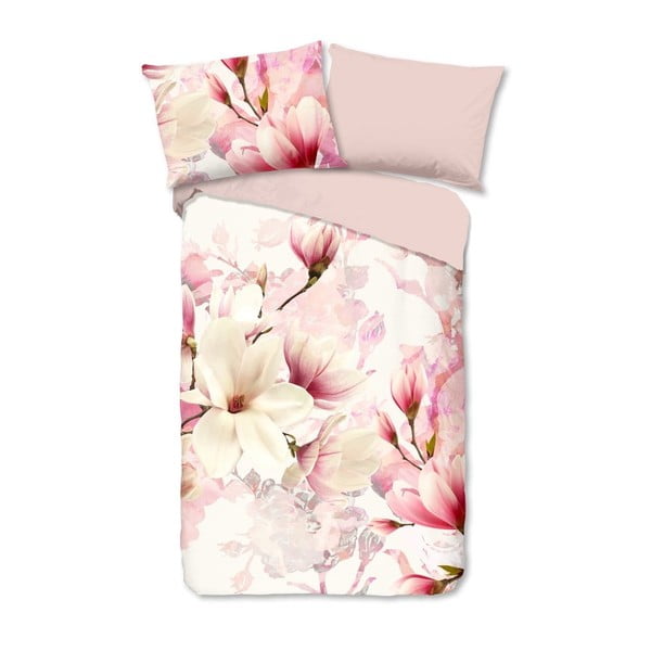 Belo-rožnata flanelna posteljnina 140x200 cm Christel - Good Morning