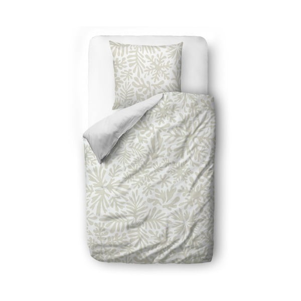 Bela/svetlo siva enojna posteljnina iz bombažnega satena 140x200 cm Freezing – Butter Kings