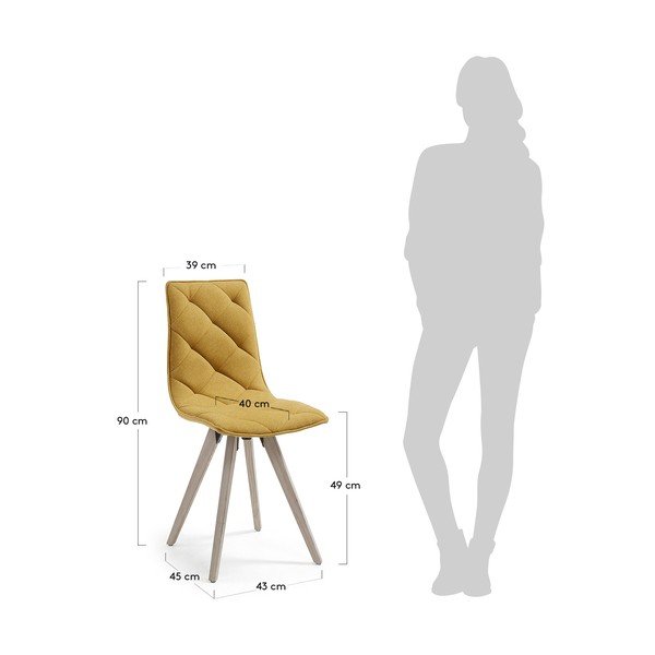 Komplet 4 gorčično rumenih jedilnih stolov La Forma Tuk-image-3