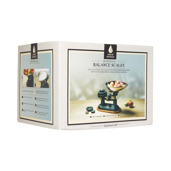 Litoželezna tehtnica s podrobnostmi iz akacijevega lesa Kitchen Craft Natural Elements-image-3