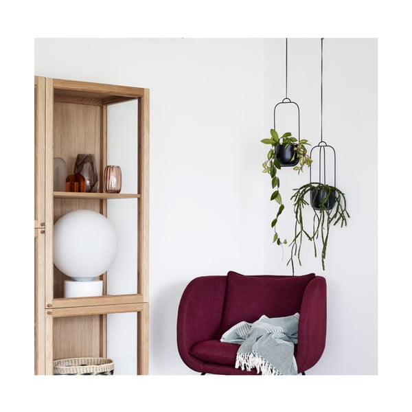 Komplet 2 črnih železnih visečih cvetličnih lončkov Hübsch Juro-image-2