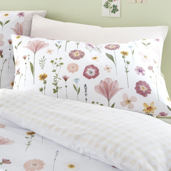 Bela in roza posteljnina Catherine Lansfield Wild Flowers, 135 x 200 cm-image-2