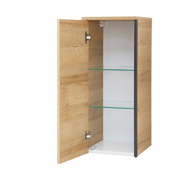 Stenska kopalniška omarica v hrastovem dekorju v naravni barvi 70x30 cm Quickset 395 – Pelipal-image-2