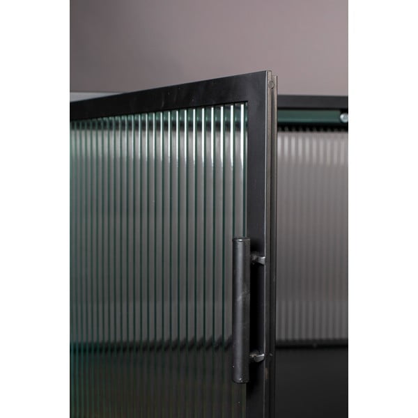 Črna kovinska vitrina 150x90 cm Boli – Dutchbone-image-3