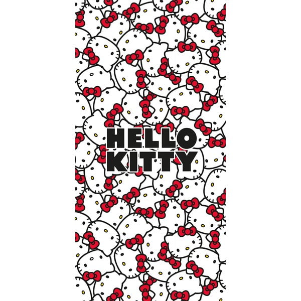 Rdeča/bela bombažna otroška brisača 70x140 cm Hello Kitty – Jerry Fabrics
